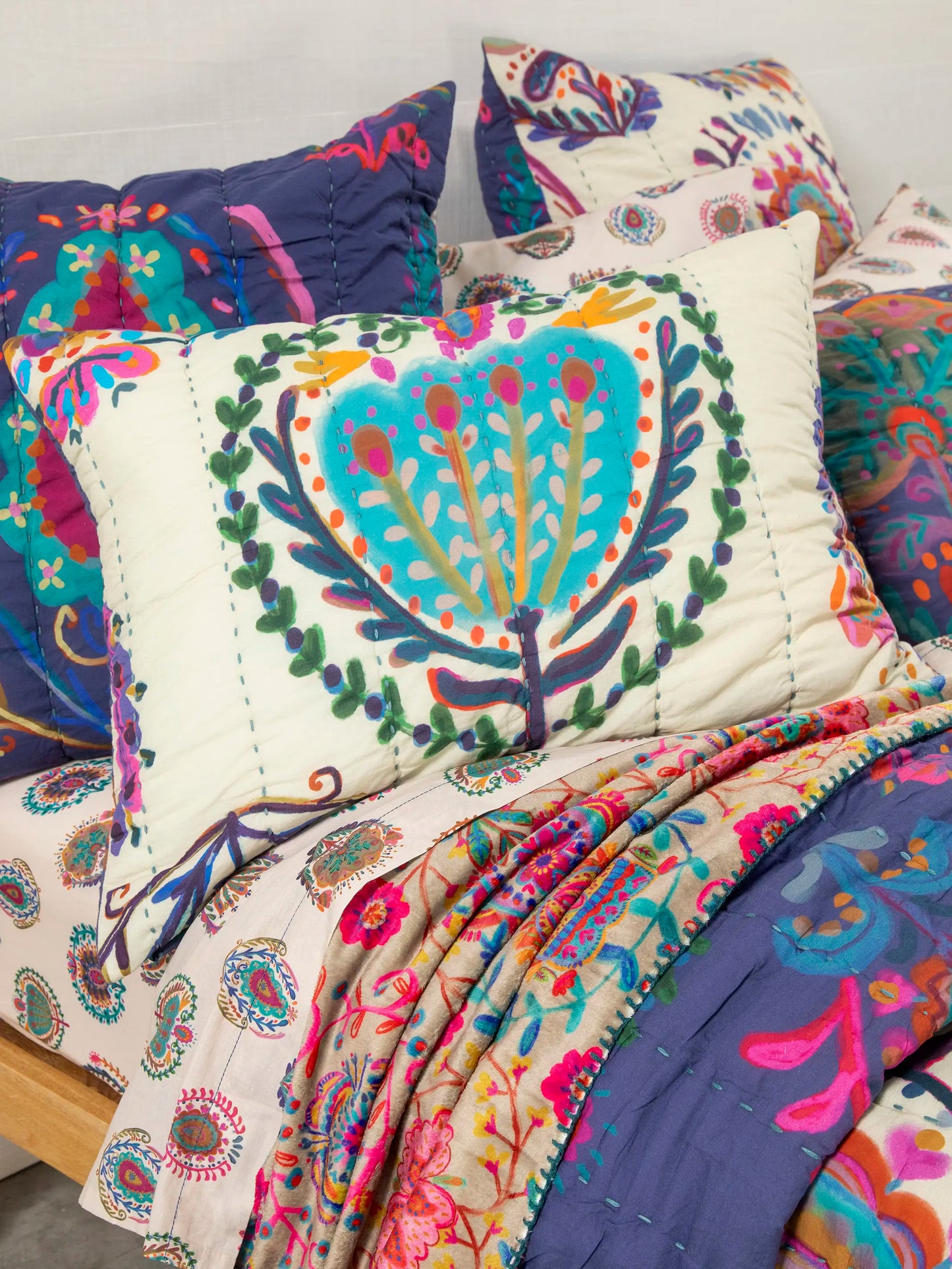 Bungalow Reversible Cotton Euro Sham - Folklore