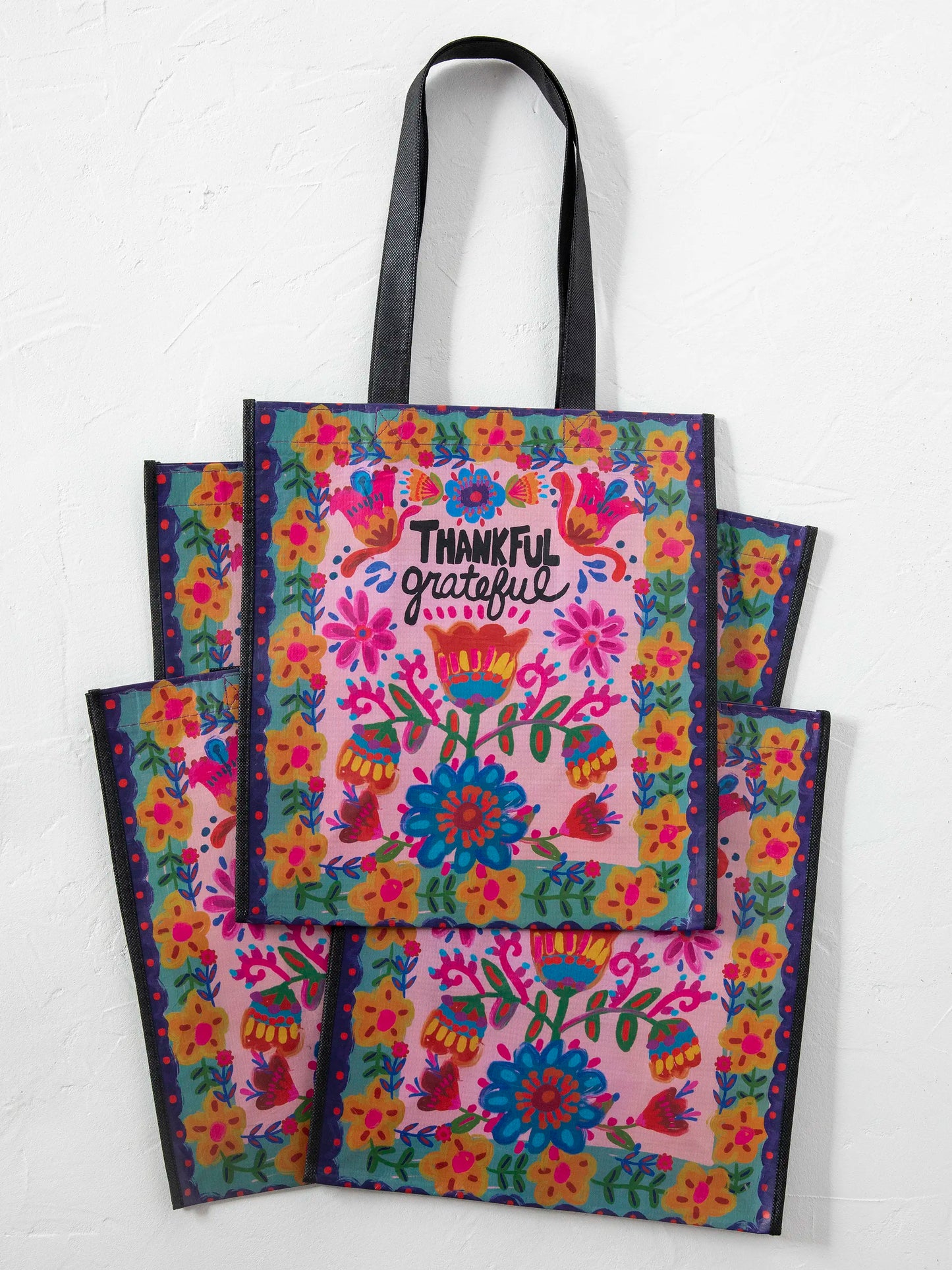 Reusable Grocery Bags, Set of 5 - Thankful Grateful