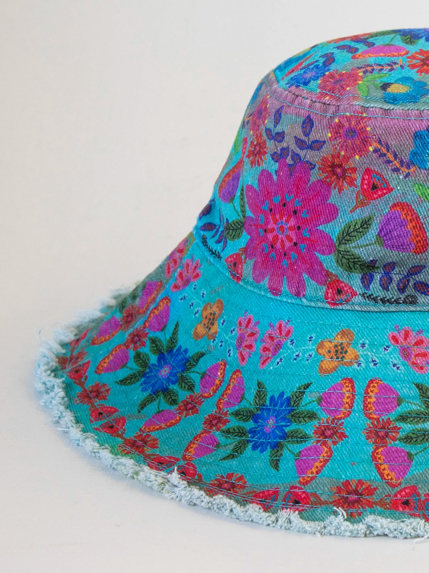 Sandy Days Bucket Hat - Teal Folk Flower