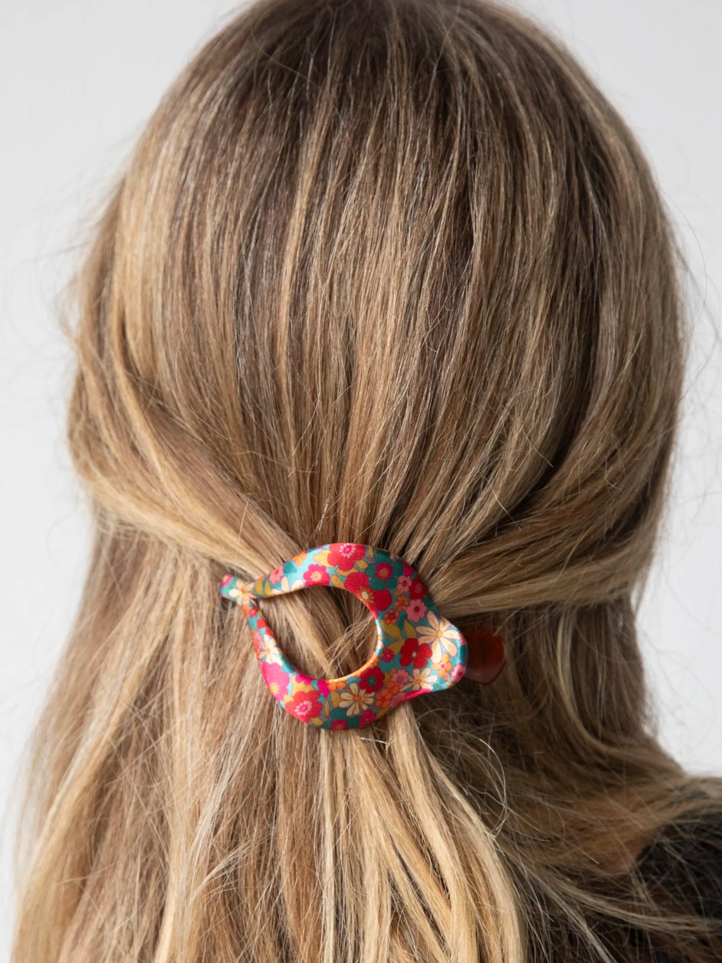 Boho Clip - Satin Turquoise Pink