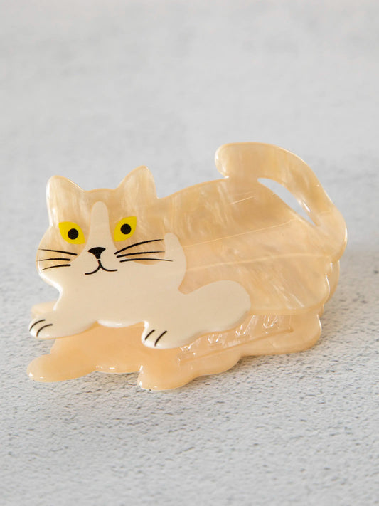 Icon Hair Claw - Cream Cat