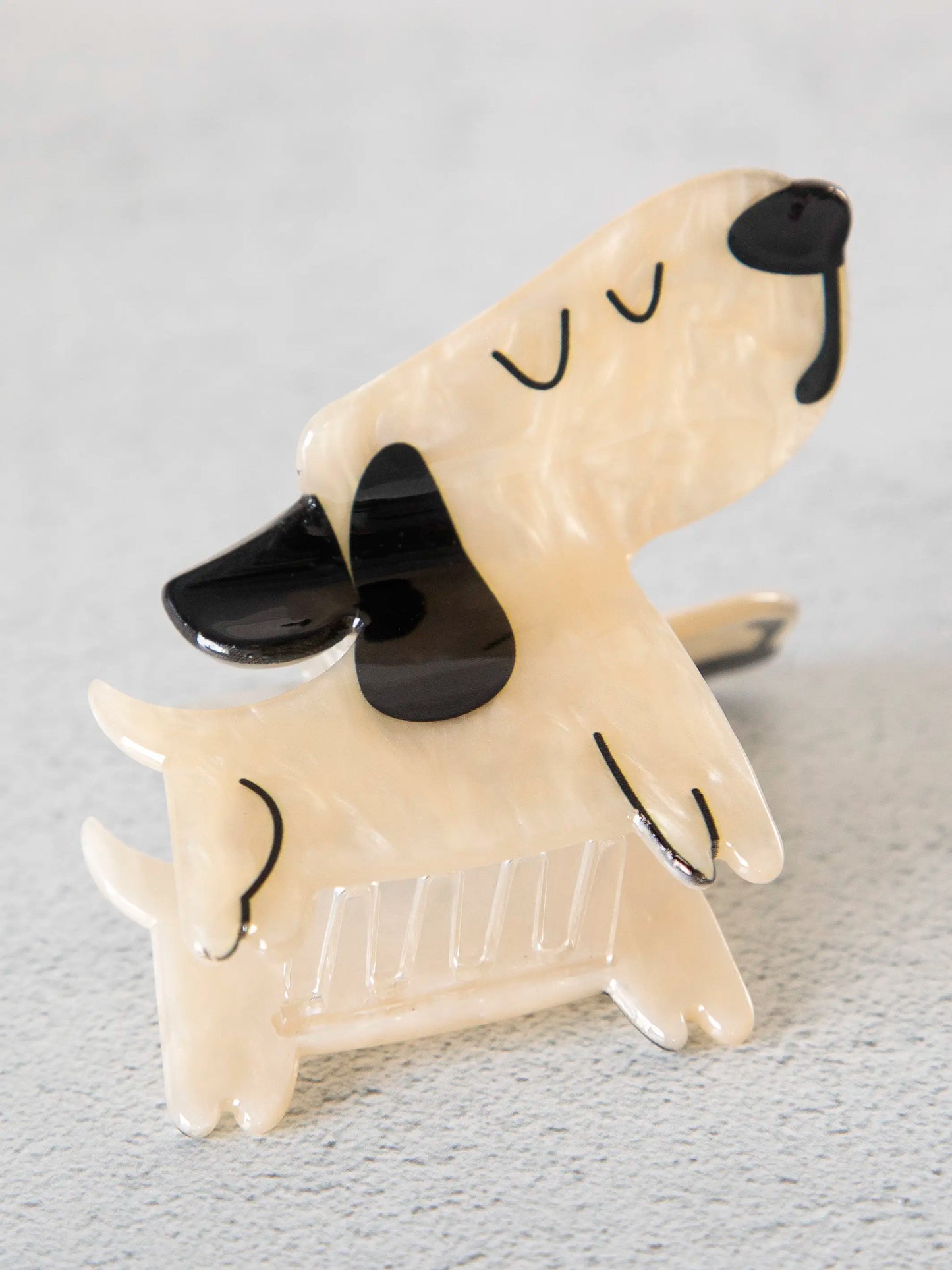 Icon Hair Claw - White Dog