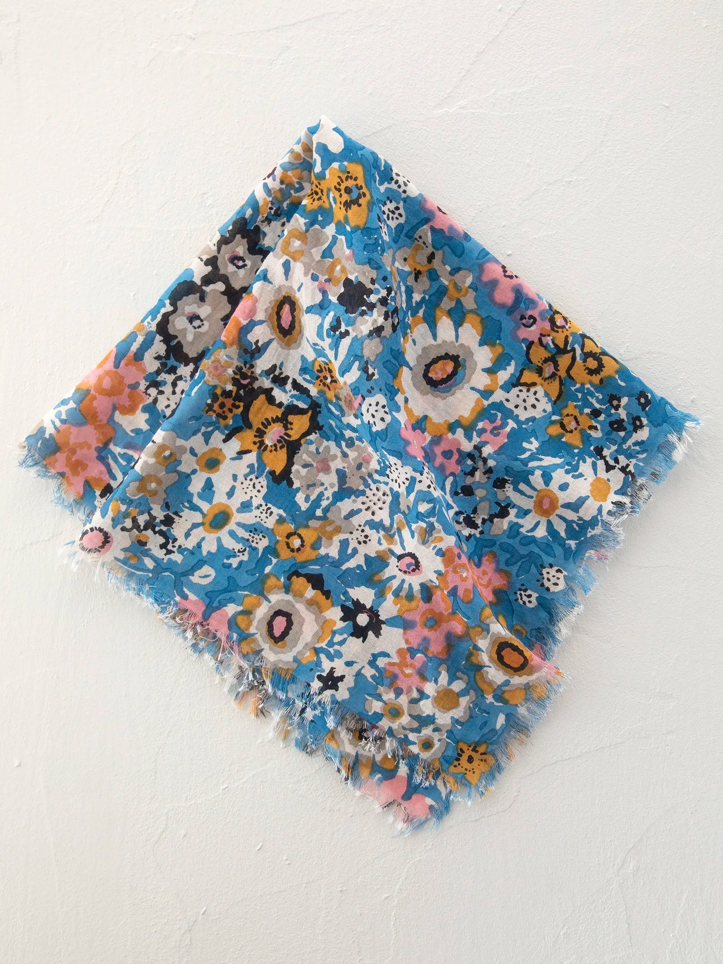 Bandana Scrunchie - Blue Tan Floral