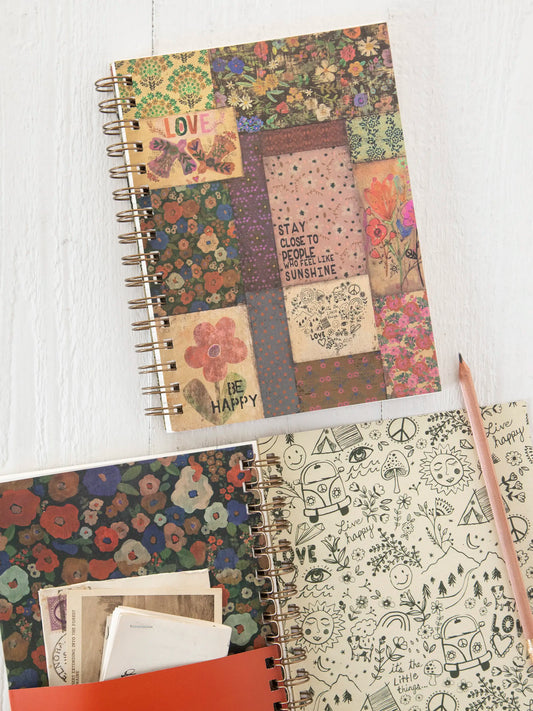 Spiral Notebook - Patchwork Chirps