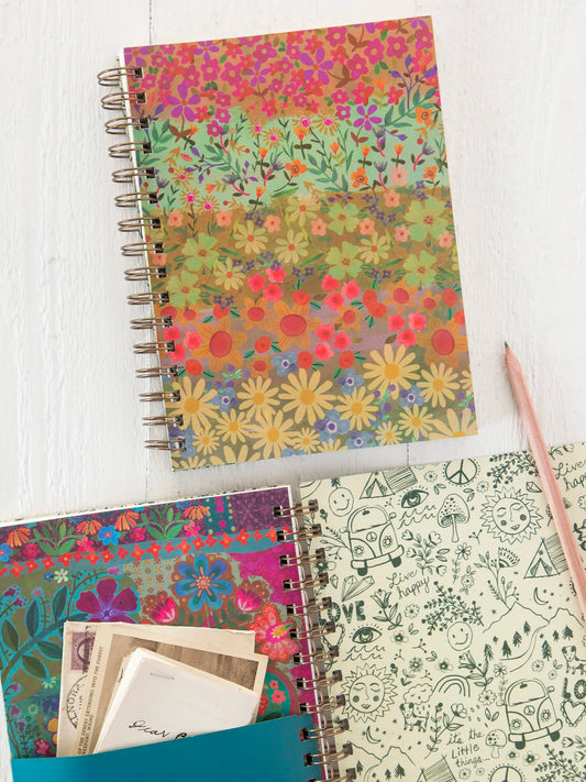 Spiral Notebook - Wildflower Border