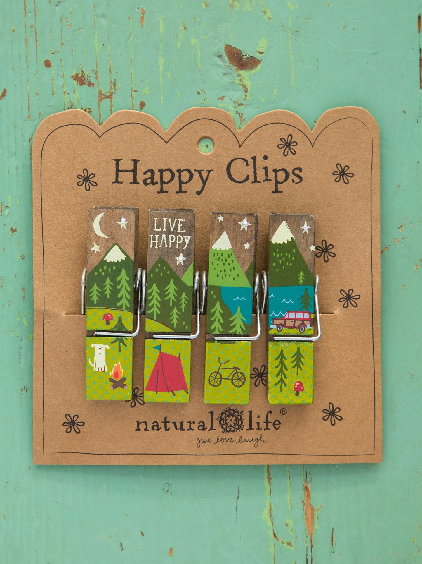 Happy Clips, Set of 4 - Live Happy Camper
