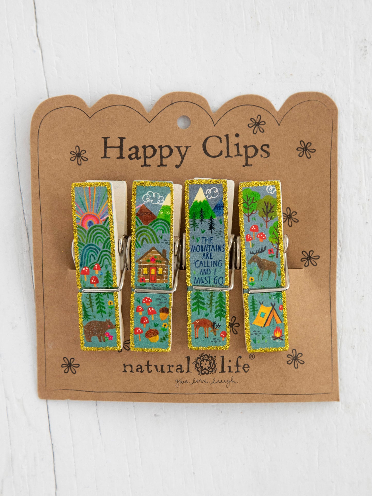 Happy Clips, Set of 4 - Mountains Are Calling