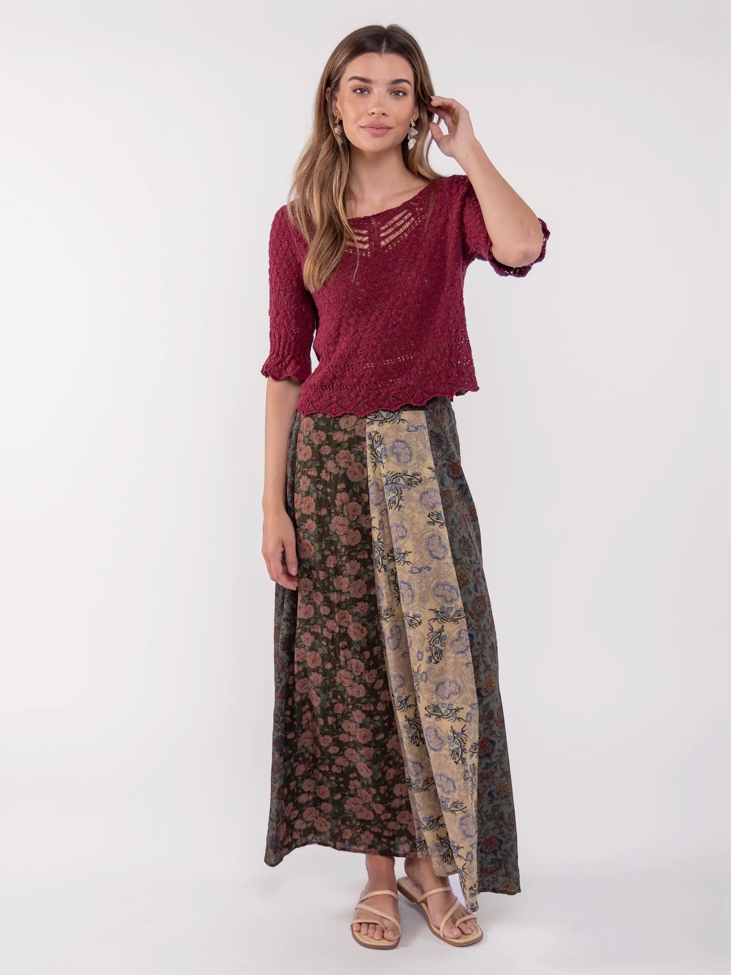 Out & About Sweater Top - Maroon