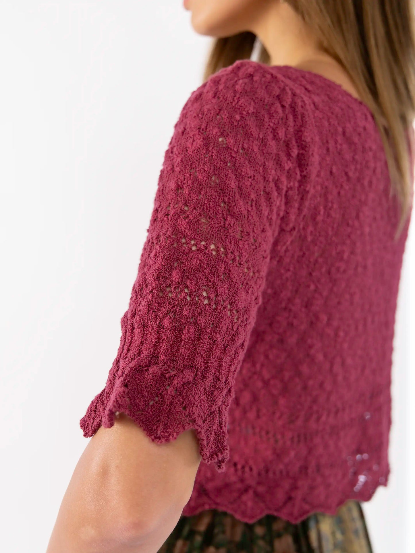 Out & About Sweater Top - Maroon