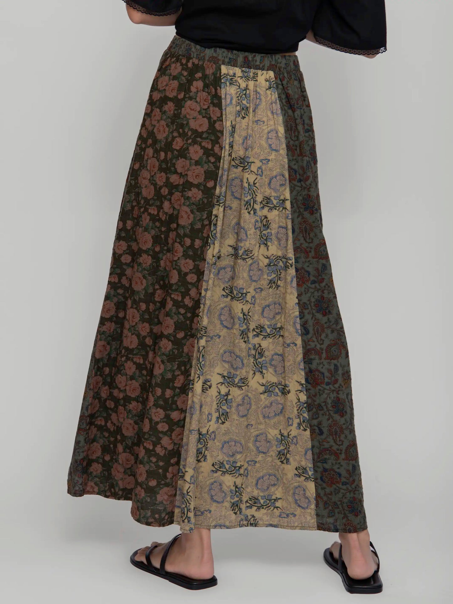 Valentina Maxi Skirt - Sage Cream Floral