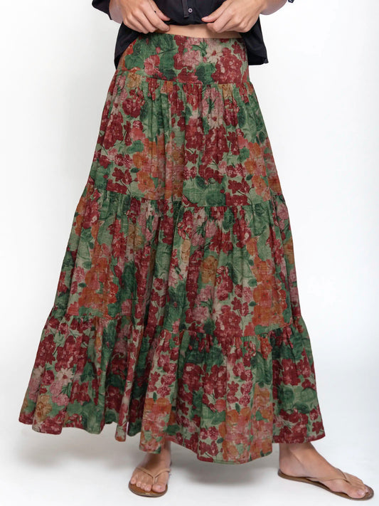 Hanna Convertible Maxi Skirt - Painted Floral Blooms