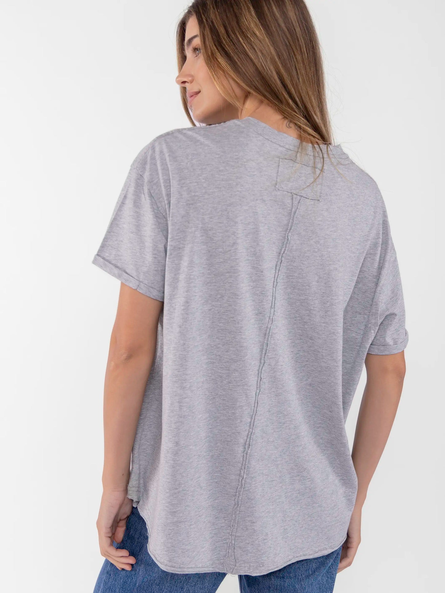 Take It In Cotton Tee - Heather Grey