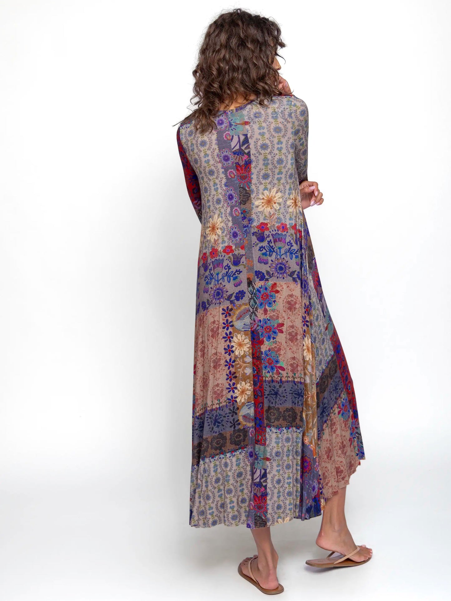 Stevie "ButterSoft" Knit Maxi Dress - Blue Patchwork