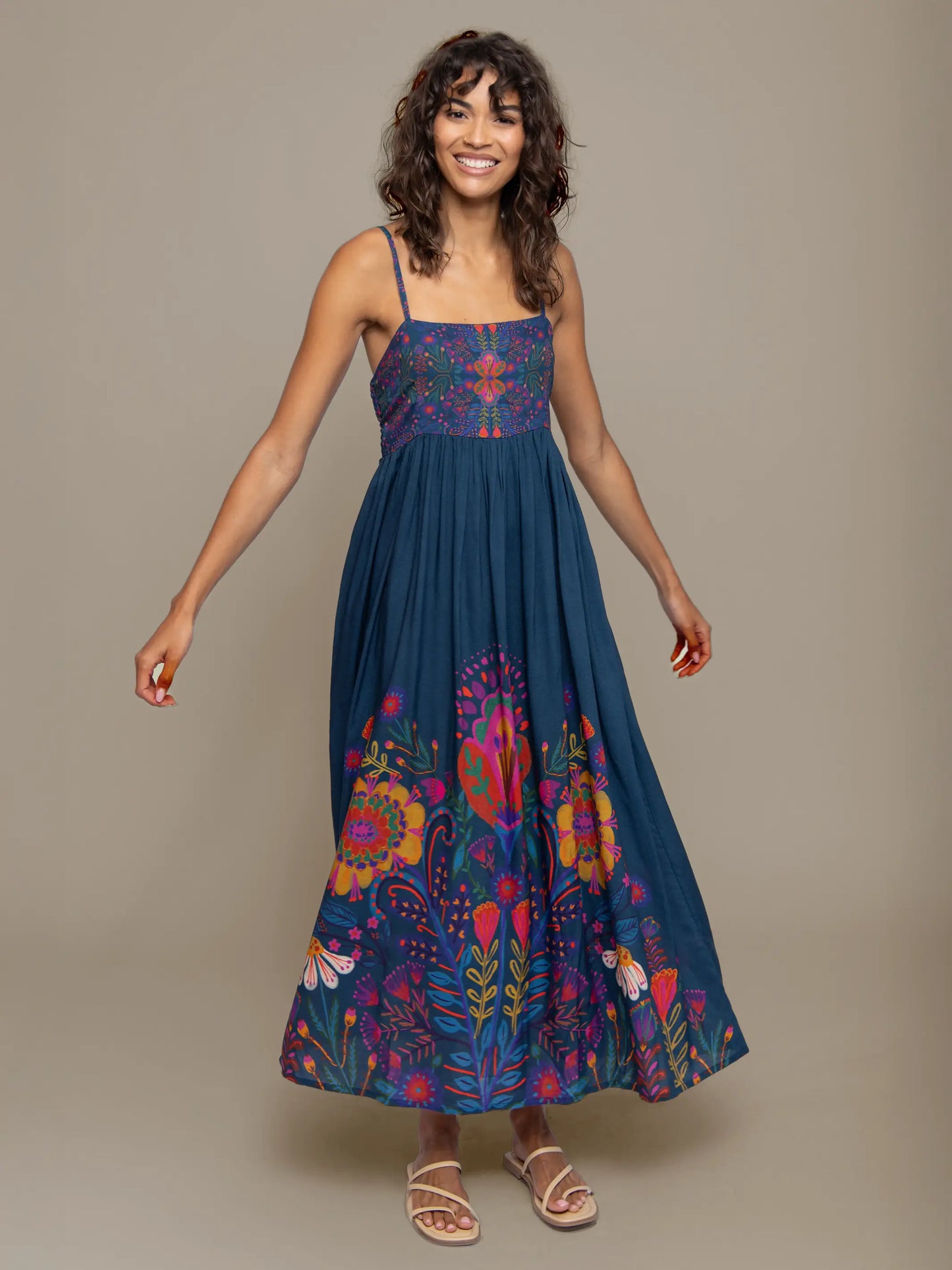 Bailey Maxi Dress - Navy Folk Garden