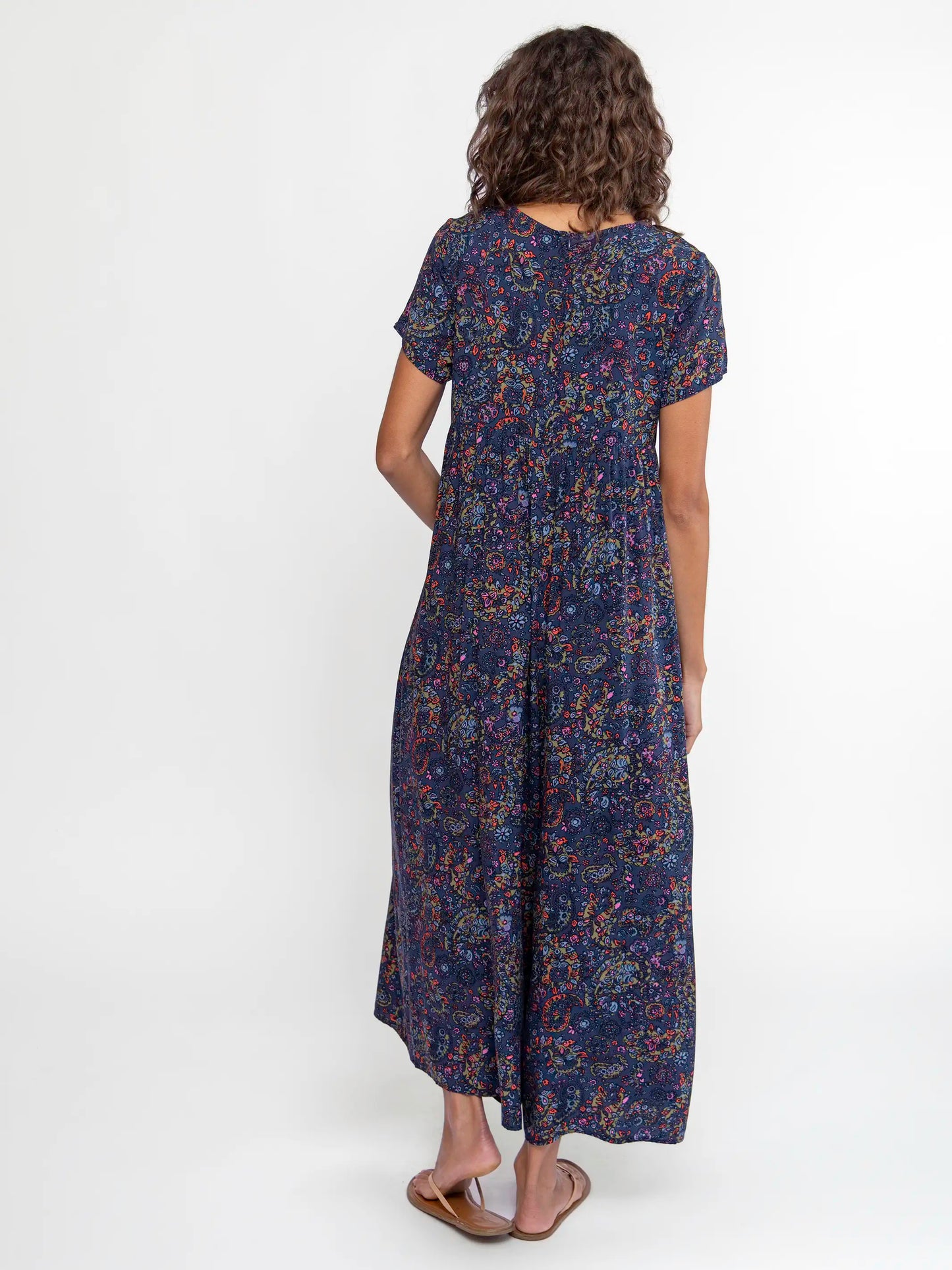 Avery Wide-Leg Jumpsuit - Retro Paisley Navy