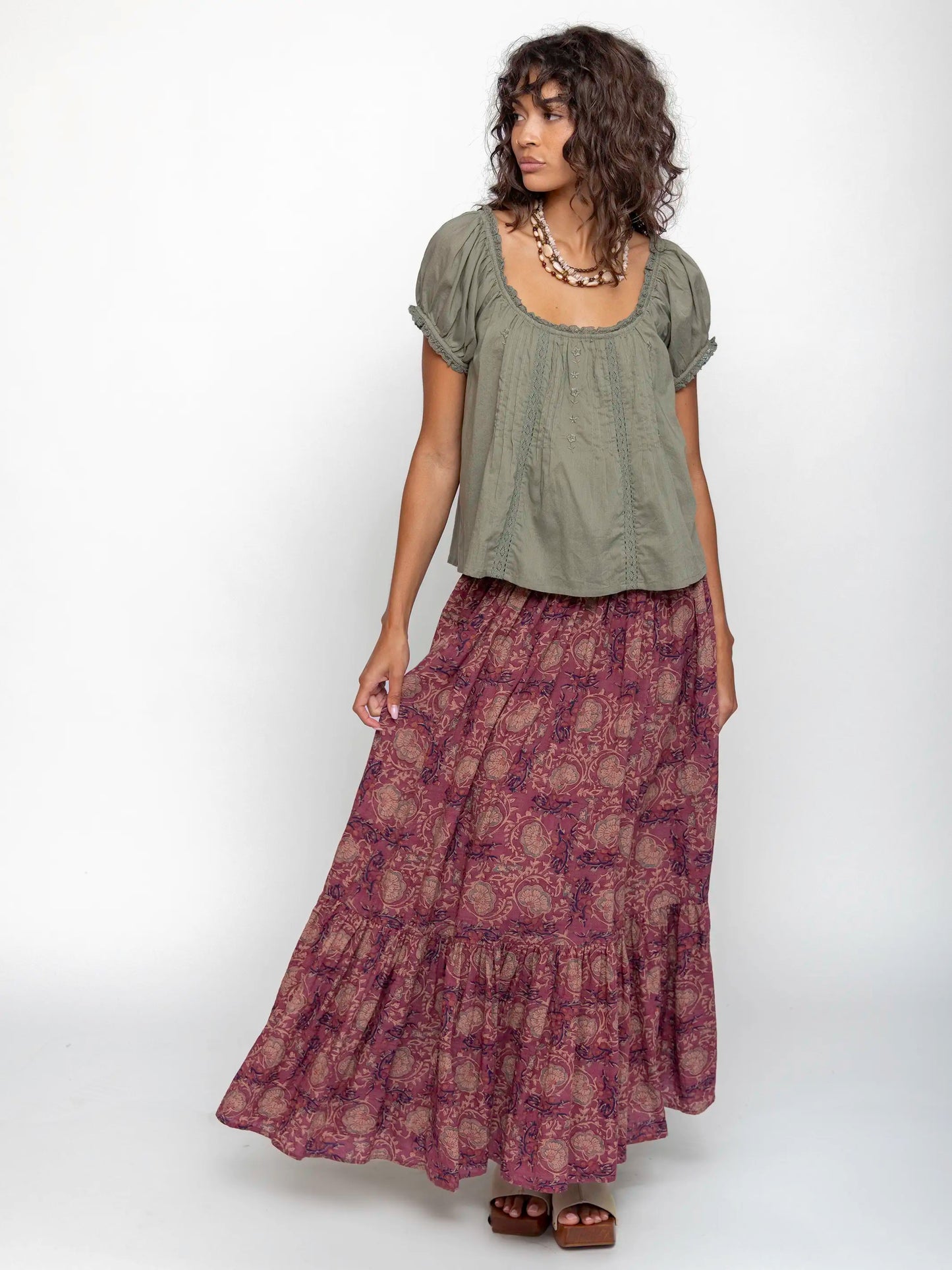 Flora Convertible Maxi Skirt - Mauve India Vines