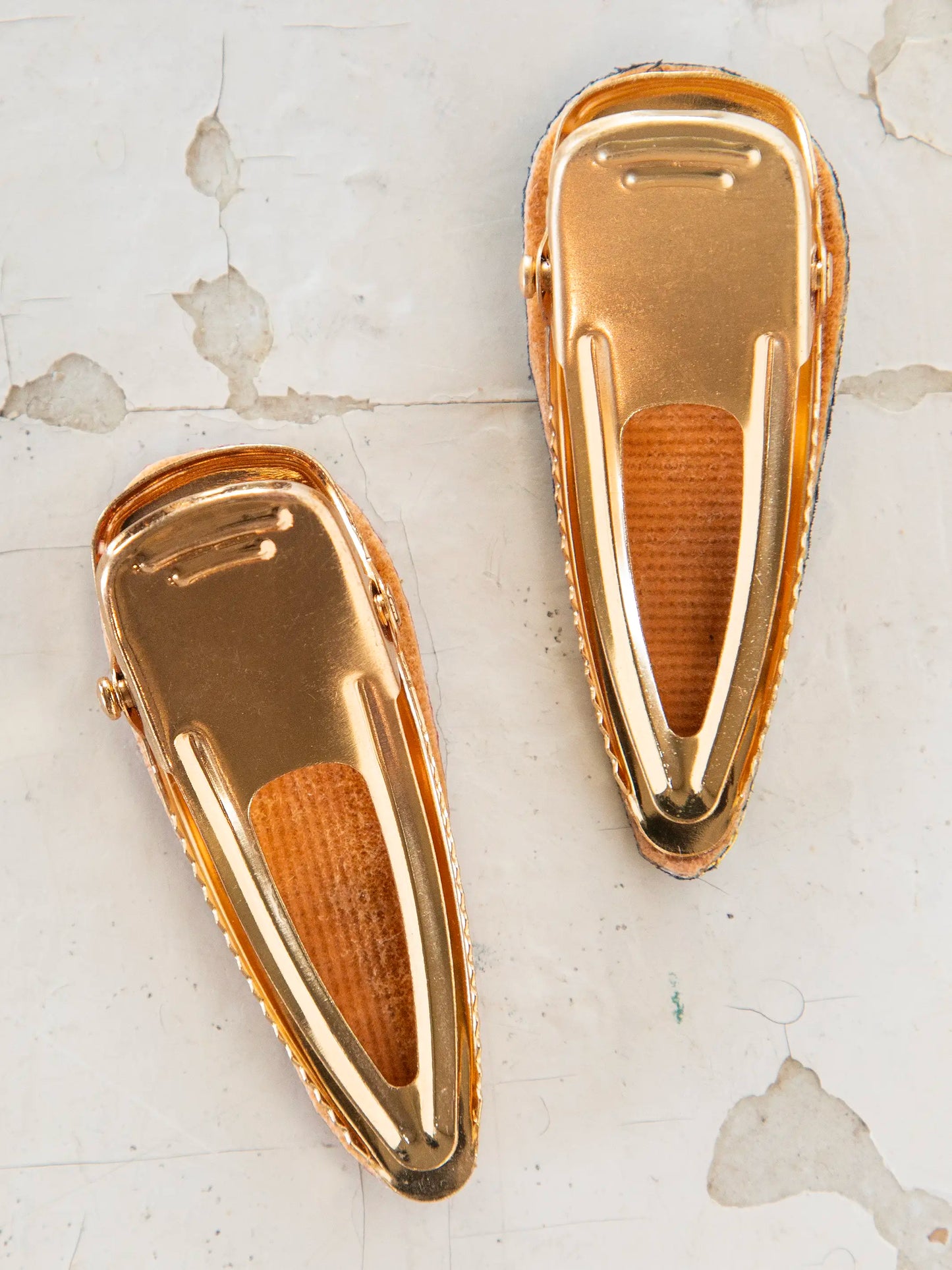 Beaded Teardrop Hair Clips - Orange & Turquoise