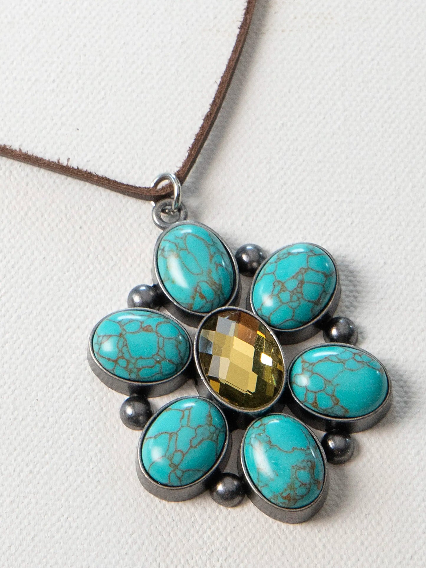 Gemstone Pendant Necklace - Turquoise
