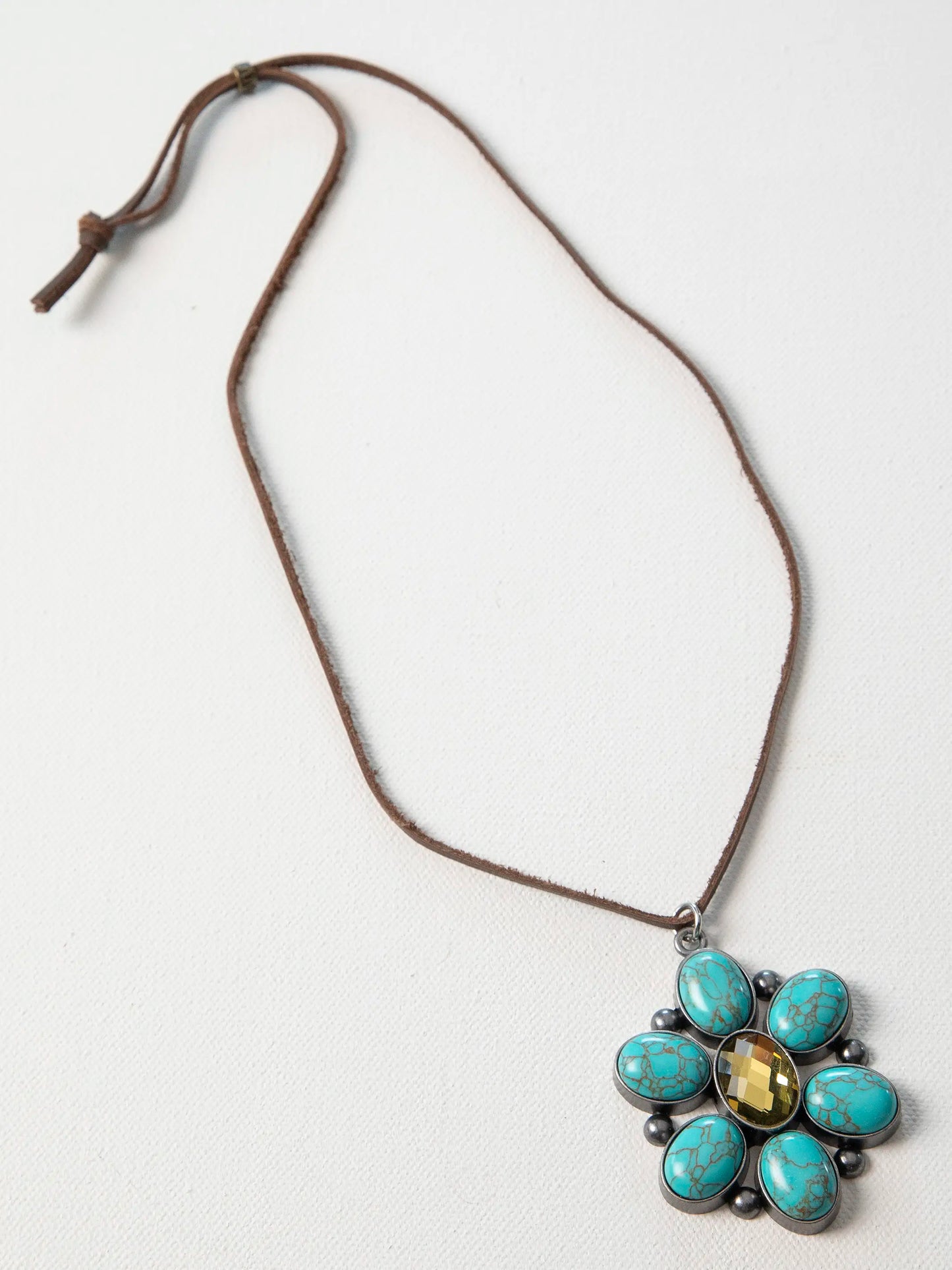 Gemstone Pendant Necklace - Turquoise