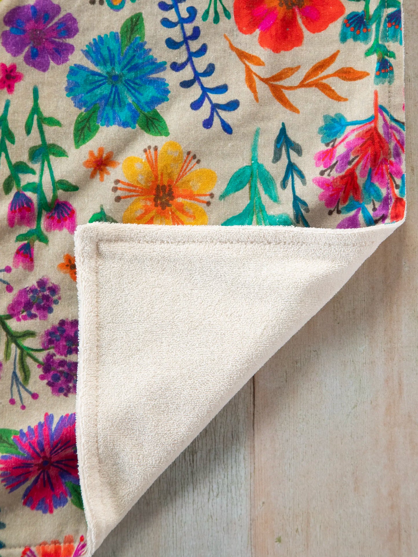 Cotton Dish Towel - Rainbow Garden Cream