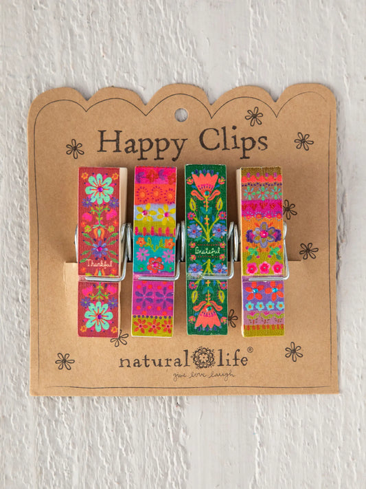 Happy Clips, Set of 4 - Thankful