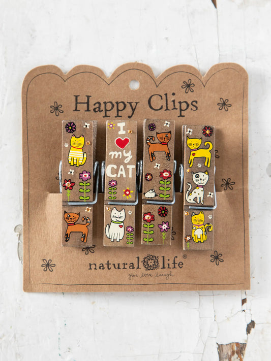 Happy Clips, Set of 4 - Heart My Cat