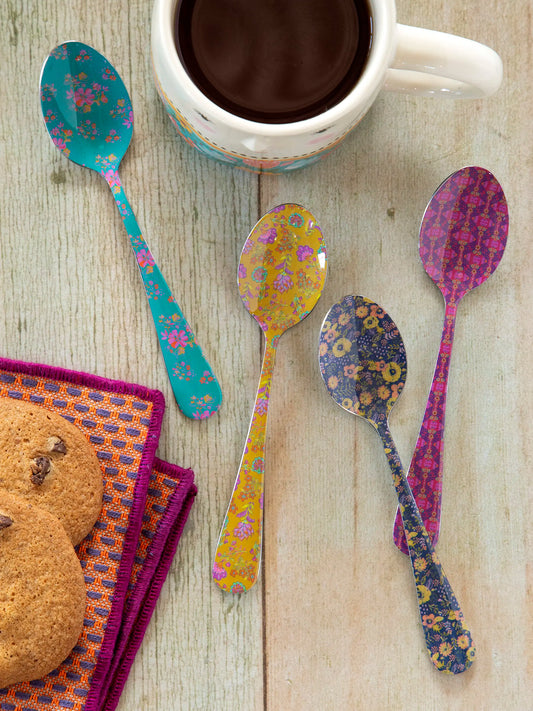 Ditsy Teaspoons, Set of 4 - Multicolored