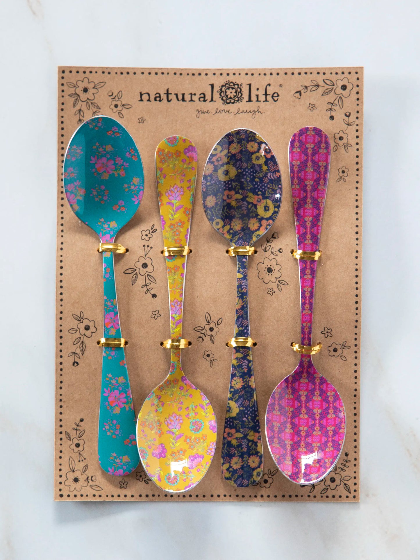 Ditsy Teaspoons, Set of 4 - Multicolored