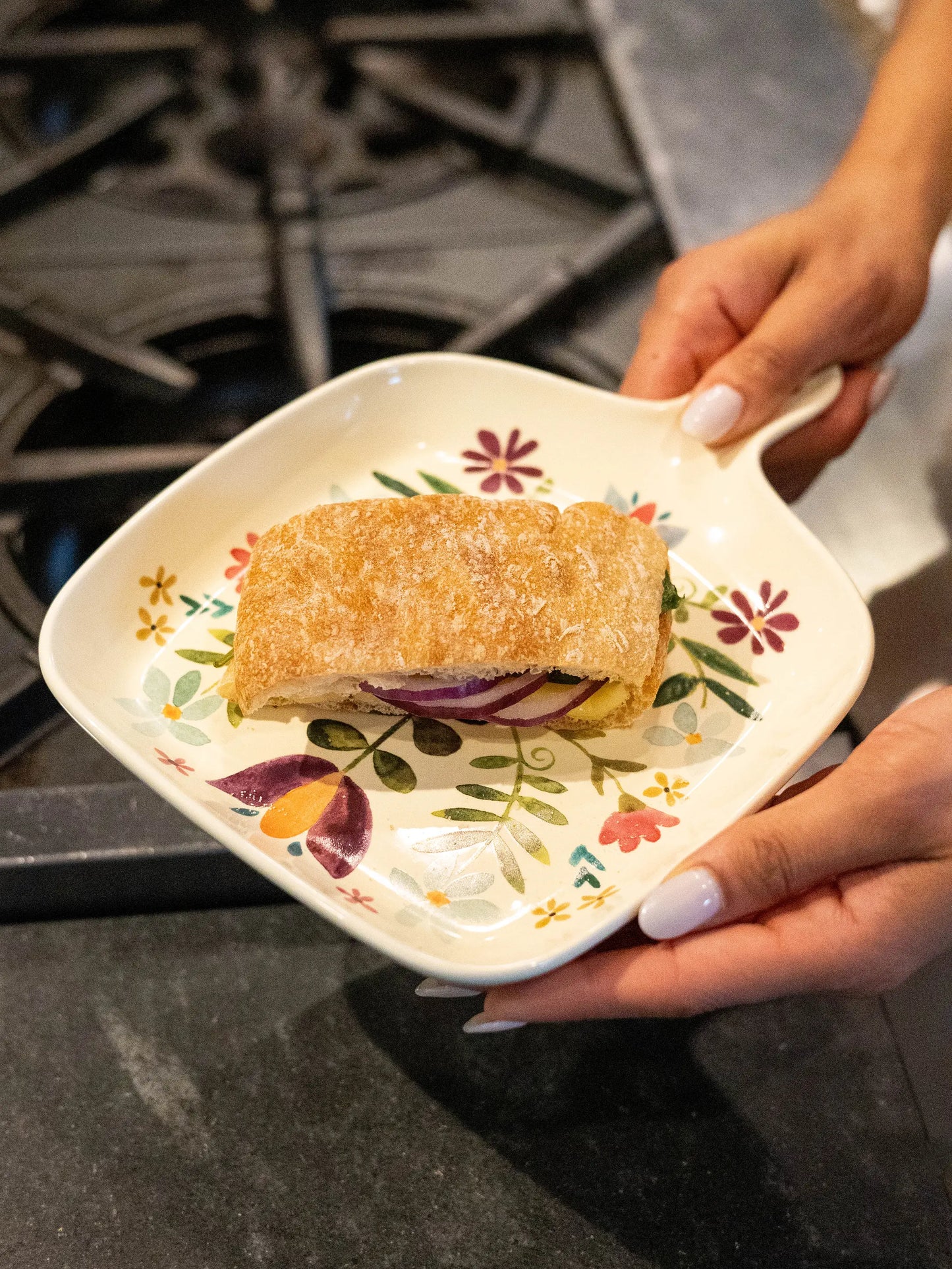Oven To Table Plate - Folk Flower