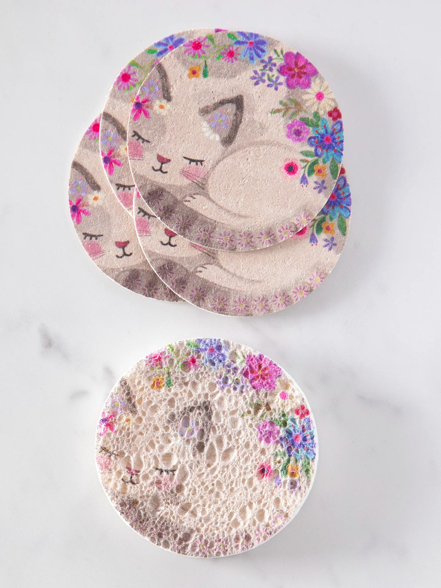 Puff Up Sponges, Set of 5 - Cat