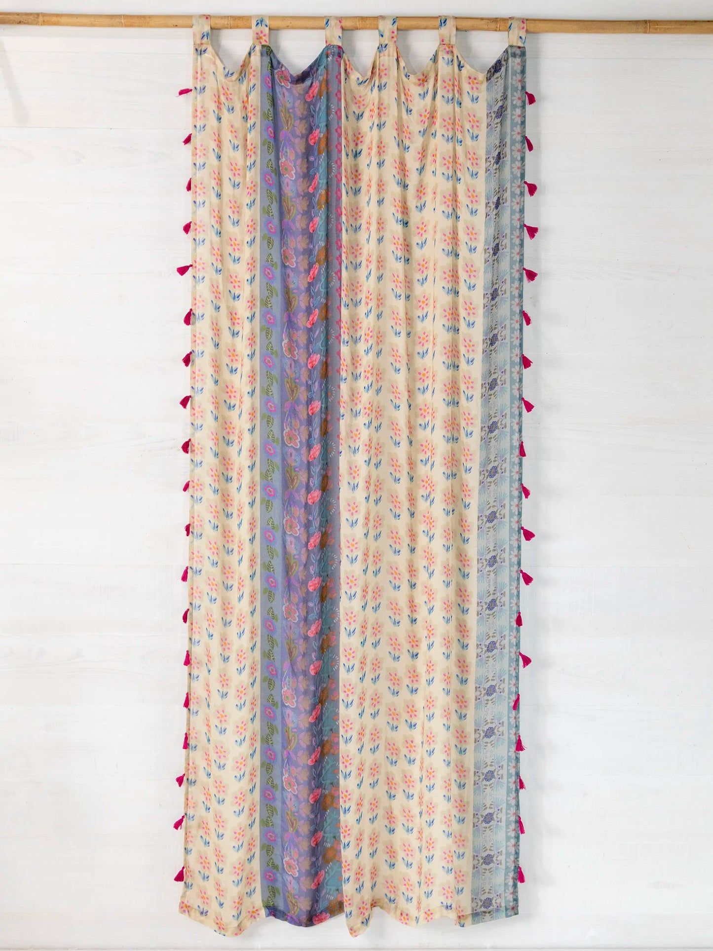 Printed Curtain Panel - Garden Stripes Cotton