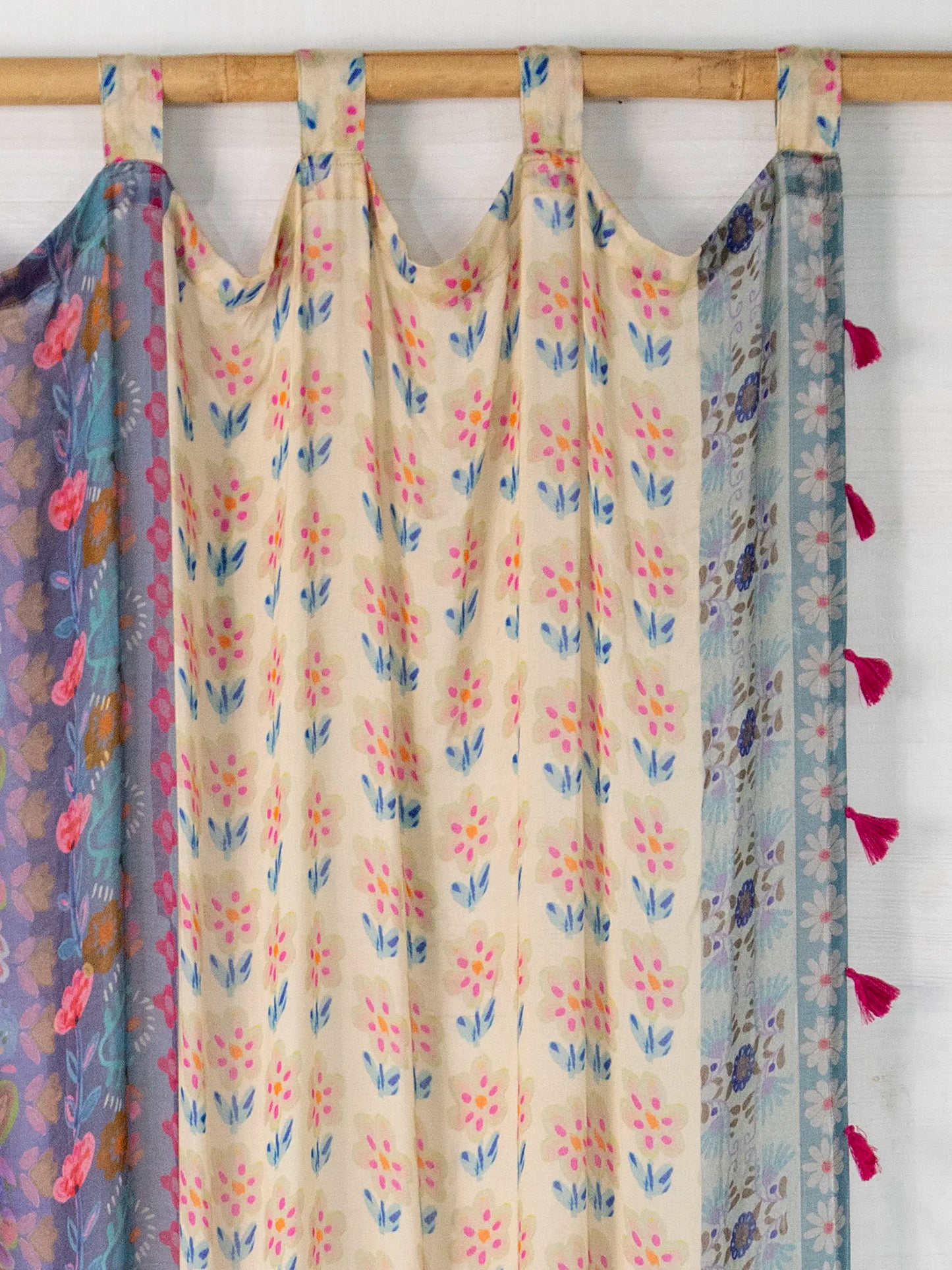 Printed Curtain Panel - Garden Stripes Cotton