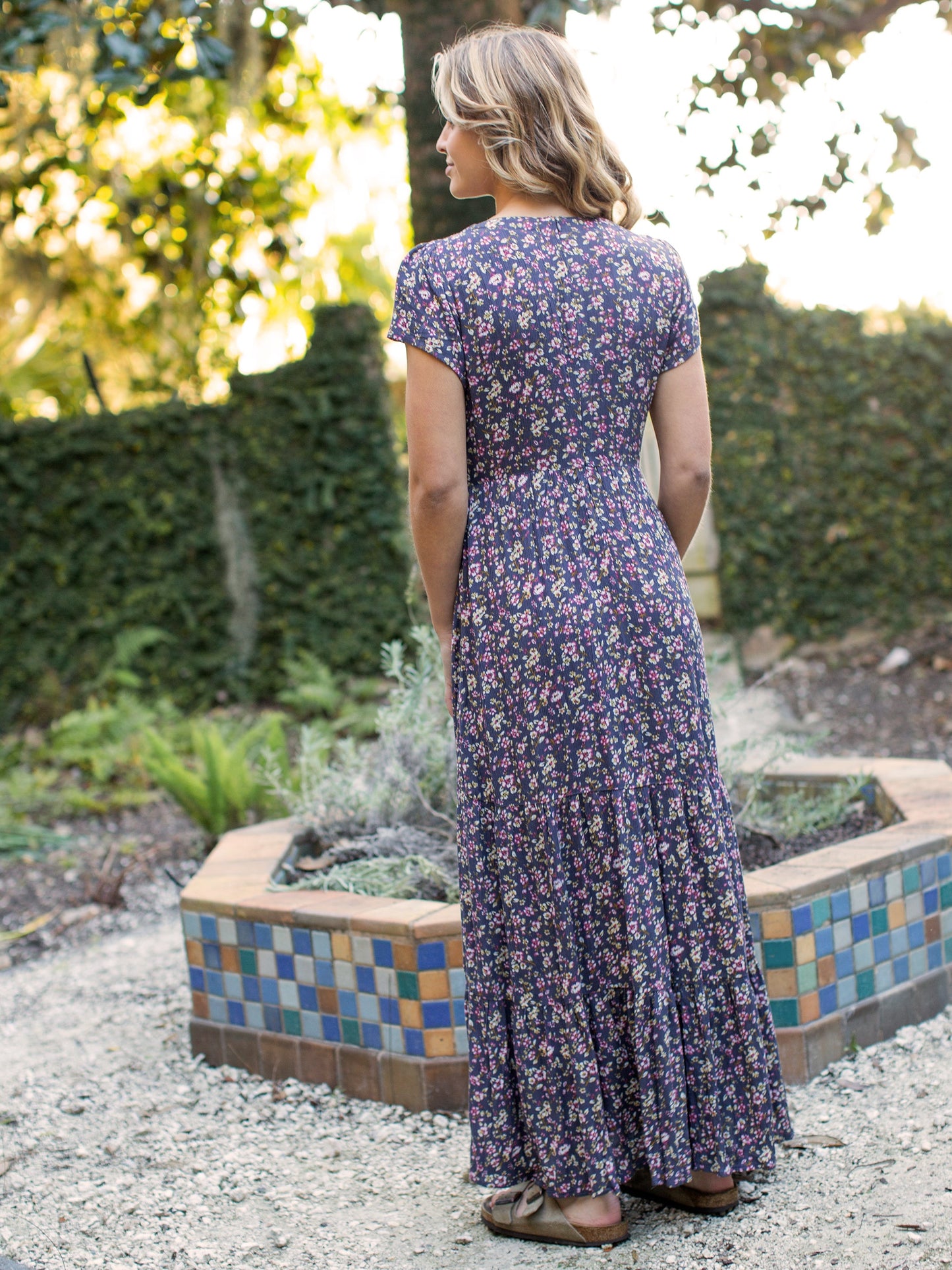 Evangeline Maxi Dress - Grey Pink Floral