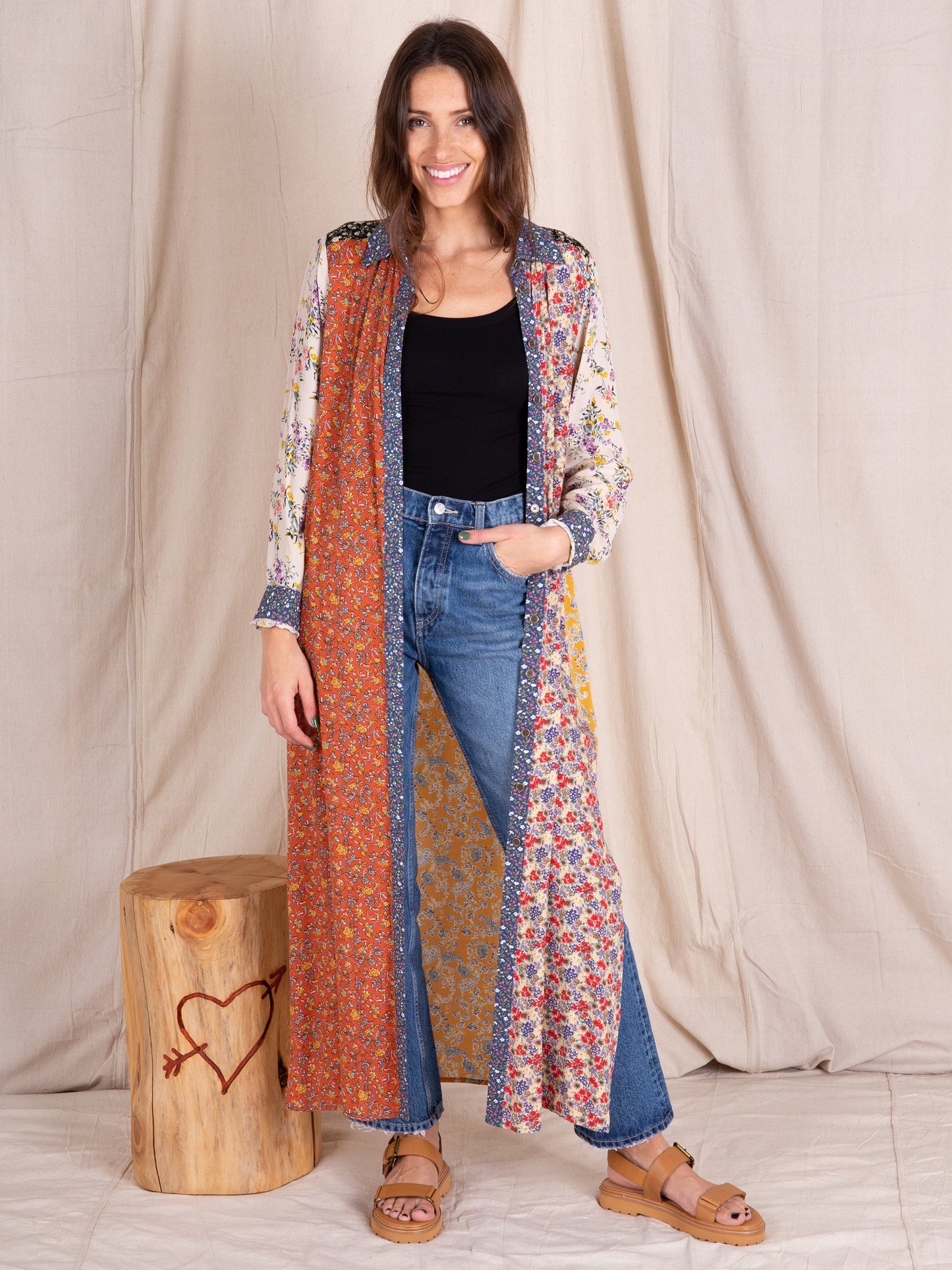 Esme Shirt Dress - Rust Mixed Floral