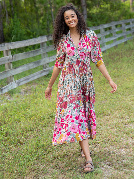 Rebecca Midi Dress - Vintage Floral
