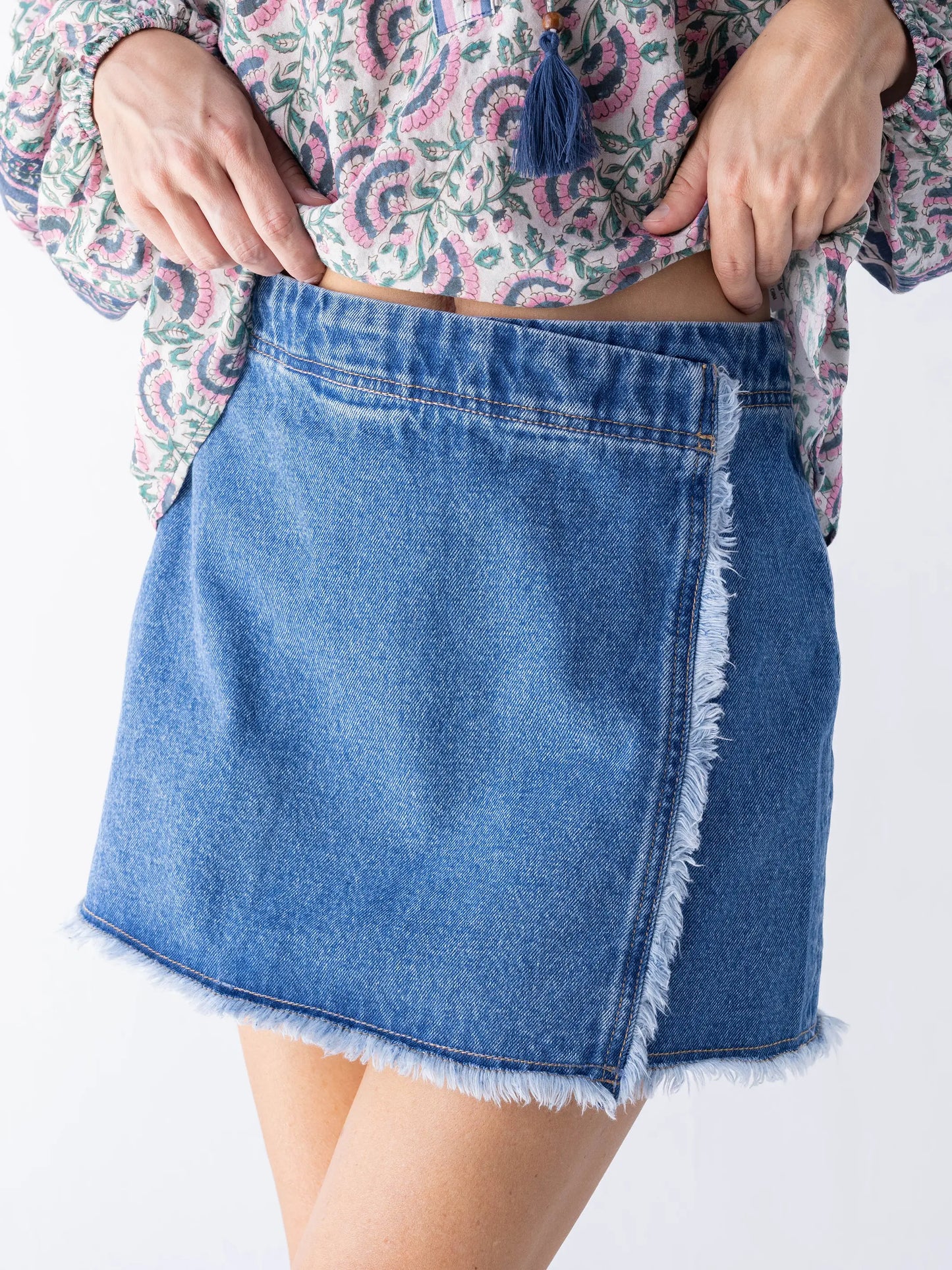Denim Mini Skirt - Medium Wash