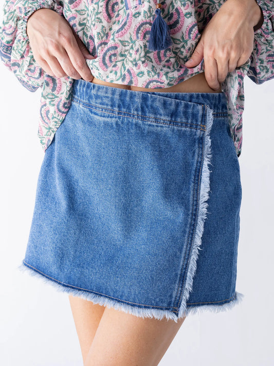 Denim Mini Skirt - Medium Wash