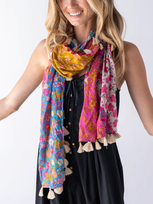 Sayulita Scarf - Mixed Rainbow Floral