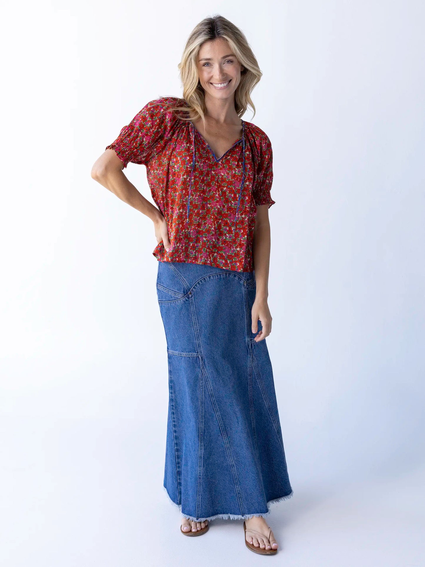 April Top - Red Pink Azaleas