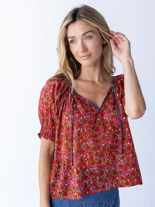 April Top - Red Pink Azaleas