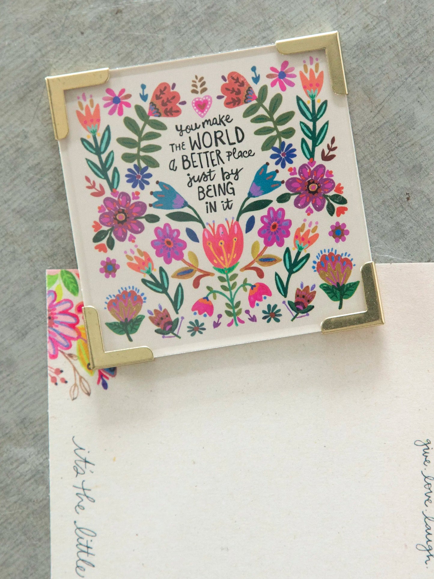 Corner Magnet - Cream You Make The World Better