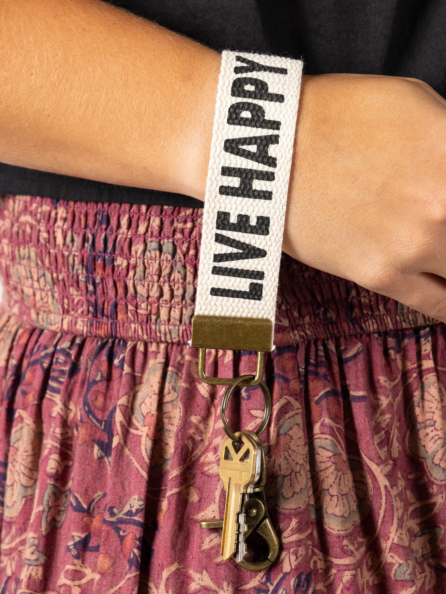 Canvas Key Chain - Live Happy