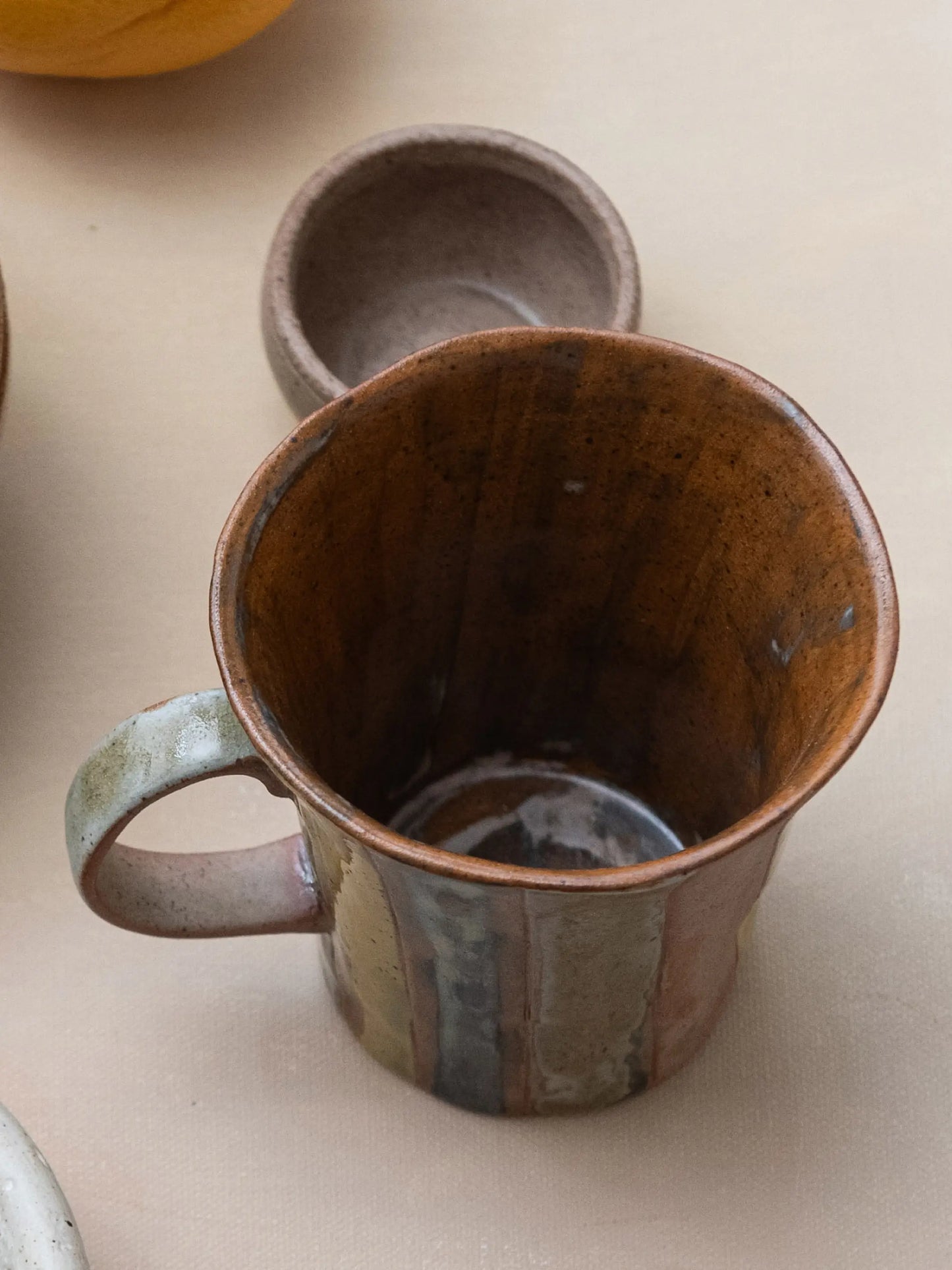 Hand-Painted Striped Stoneware Mug
