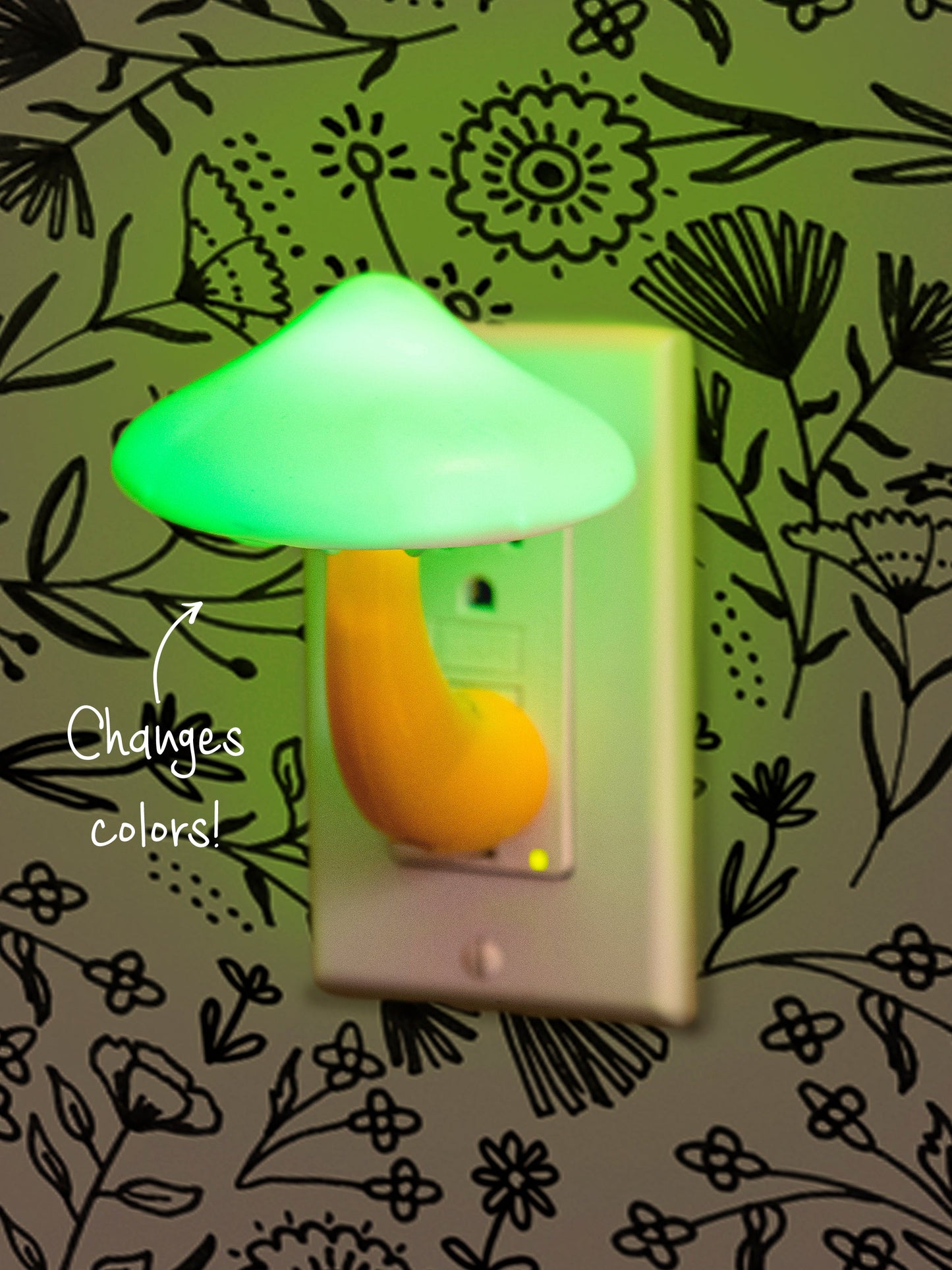 LED Night Light - Mushroom Yellow