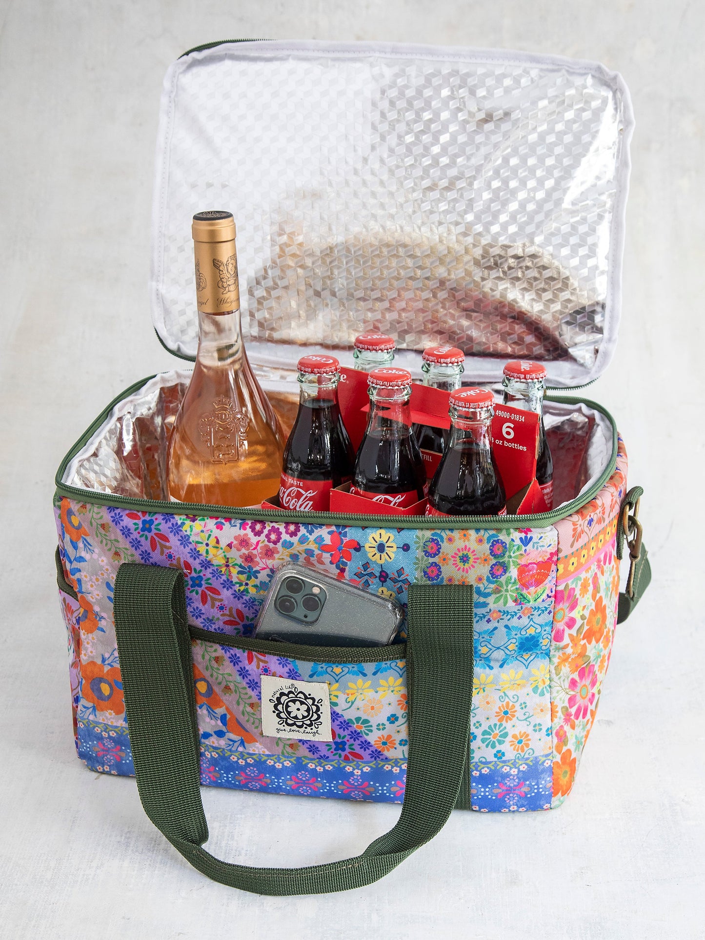 Cooler Tote - Folk Flower Patchwork
