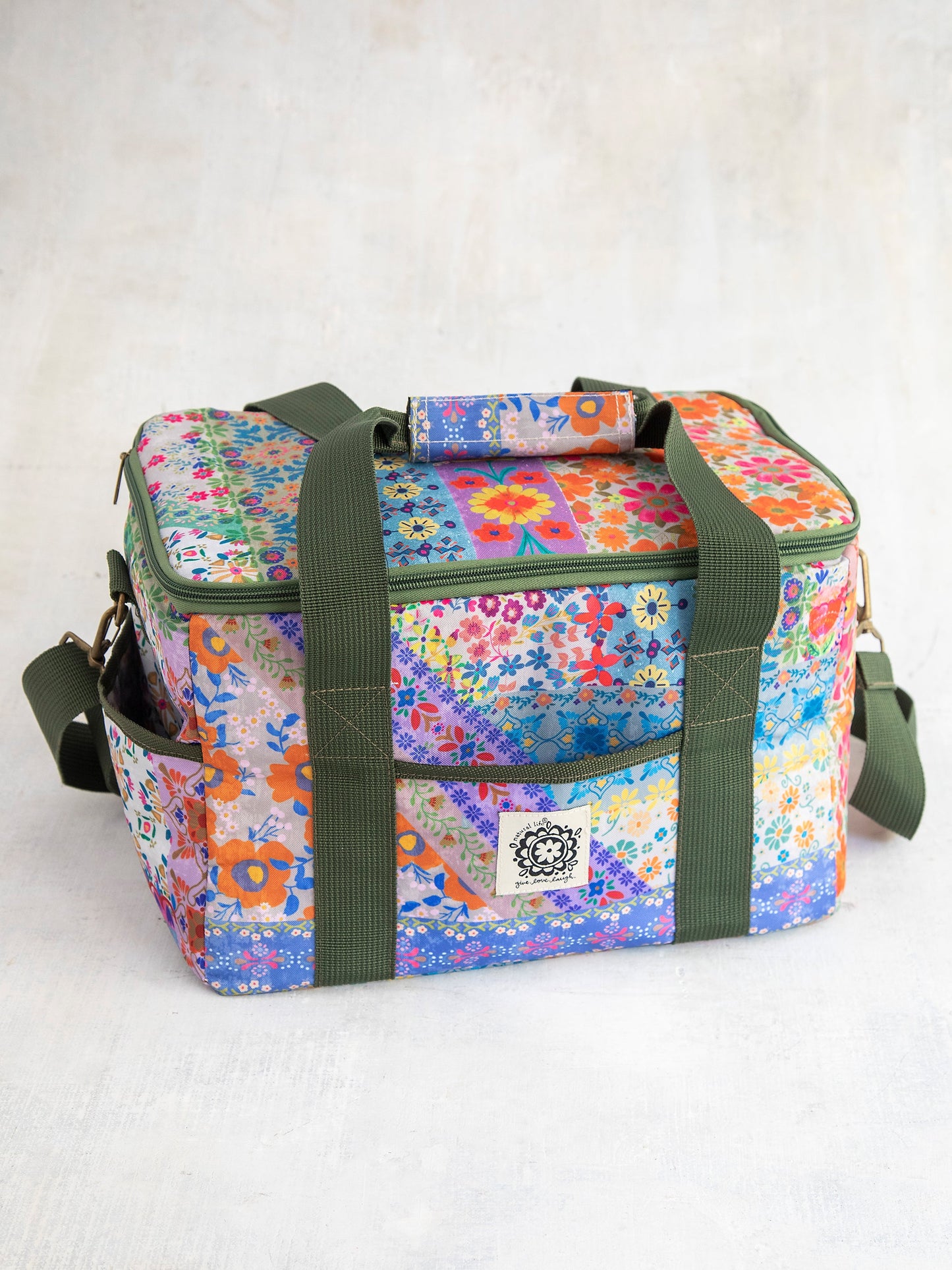Cooler Tote - Folk Flower Patchwork