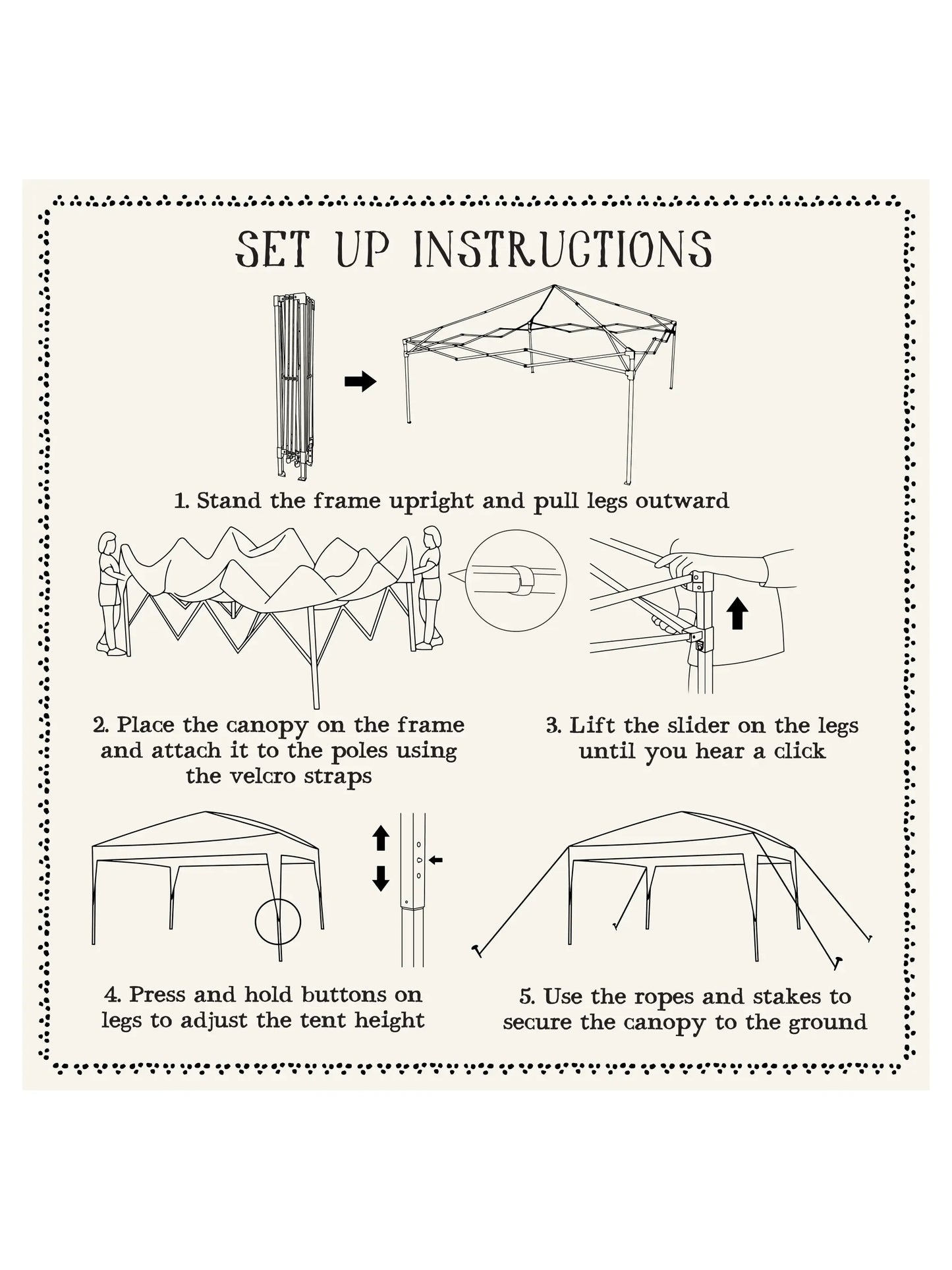 Live Happy Instant Canopy Tent - Mandala Folk Patchwork