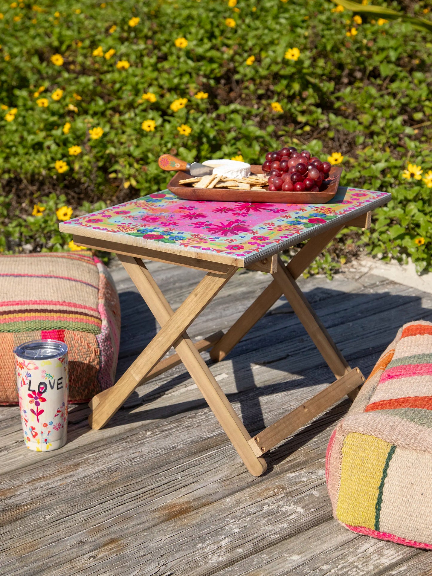 Take Anywhere Table - Pink Daisy