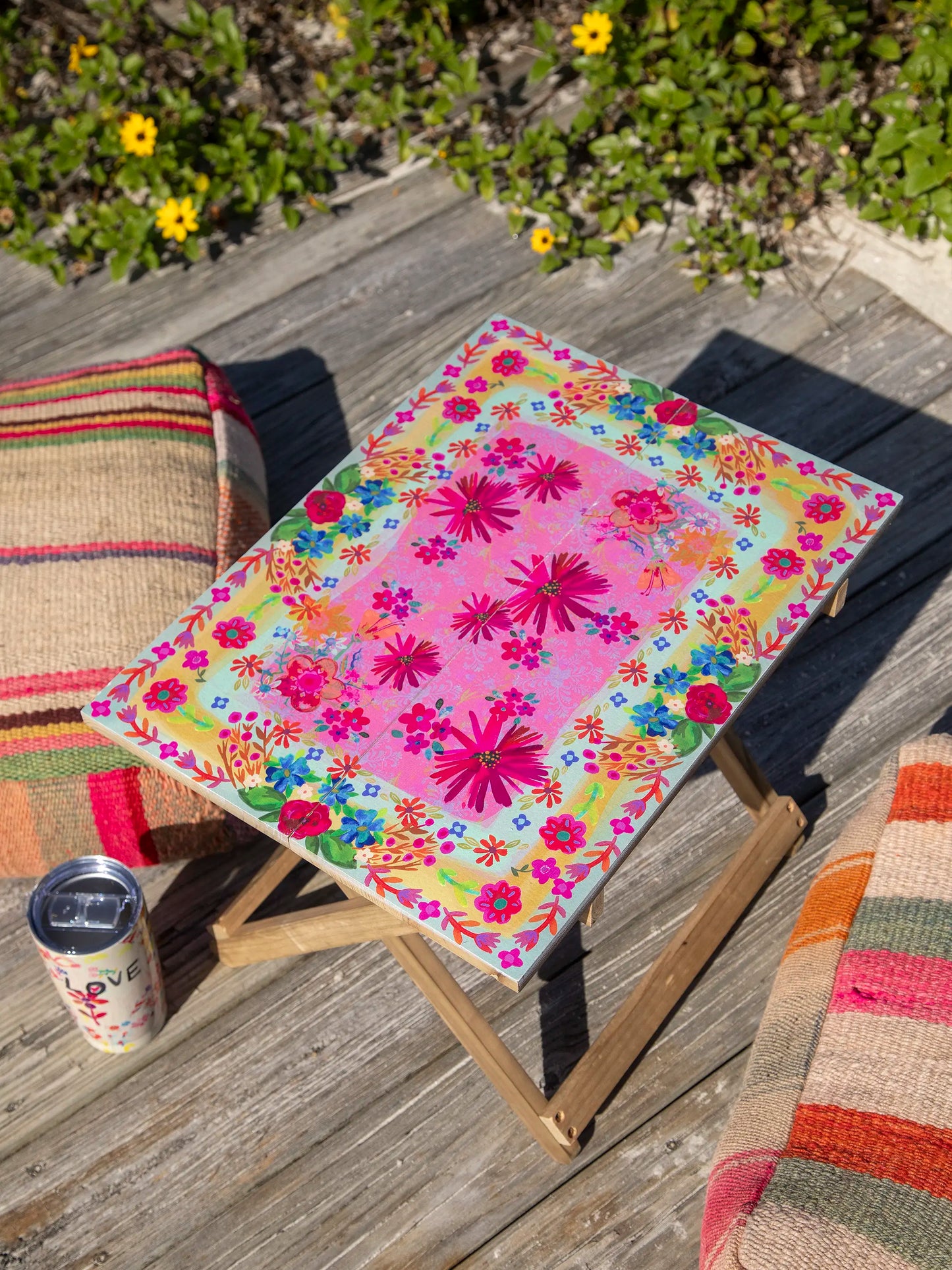 Take Anywhere Table - Pink Daisy