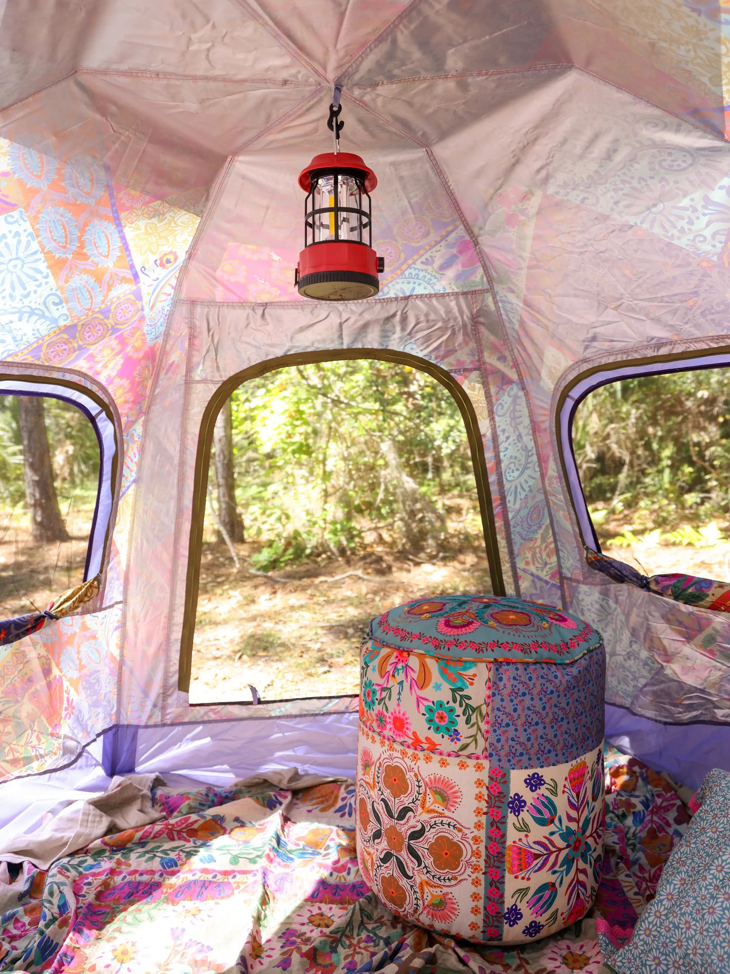 Live Happy Camping Tent - Good Vibes Patchwork